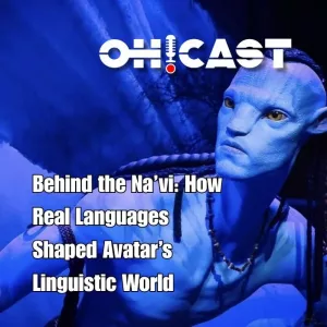 Na’vi character from Avatar representing the alien language featured in OH!CAST’s episode on linguistic worldbuilding.