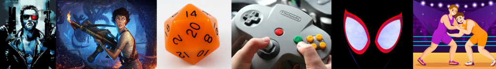 A colorful banner representing OH!CAST's key content: video gaming, comic books, sci-fi films, and pop culture discussion.